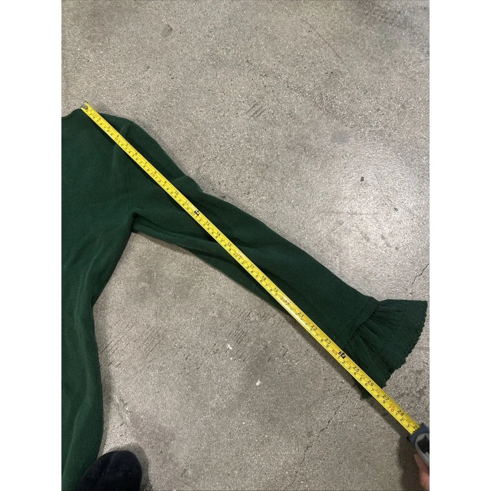 STAUD Dress Green Sz S Marylebone Puff Sleeve Sally Wu Prolo SAMPLE Cozy Sweater - Picture 7 of 13